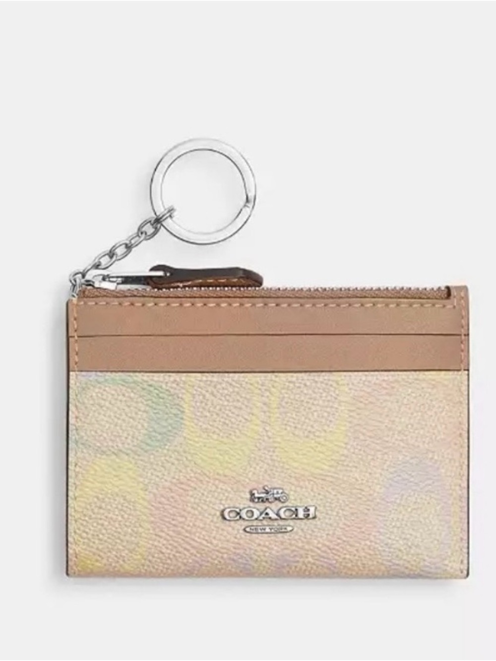 COACH Pastel Signature Id Card Holder Rainbow